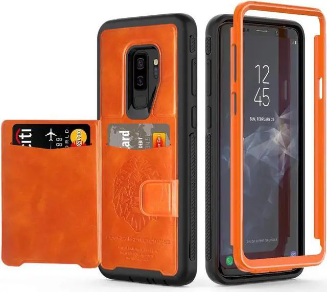 Main image of Galaxy S9 Plus Wallet Case Samsung S9 Plus Wallet Case with Card Holder Slots Shockproof Protective Case for Samsung Galaxy S9 Plus 6.2 inch (2018) Orange