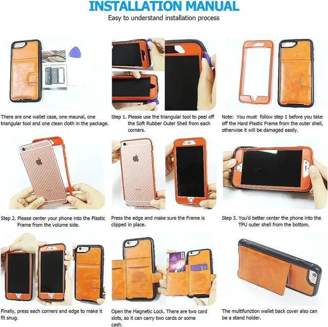 Alt view image 7 of 7 - Galaxy S9 Plus Wallet Case Samsung S9 Plus Wallet Case with Card Holder Slots Shockproof Protective Case for Samsung Galaxy S9 Plus 6.2 inch (2018) Orange