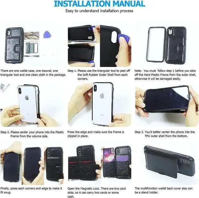 Alt view image 7 of 7 - Galaxy S9 Wallet Case Samsung S9 Wallet Case with Card Holder Slots Shockproof Protective Case for Samsung Galaxy S9 5.8 inch (2018)