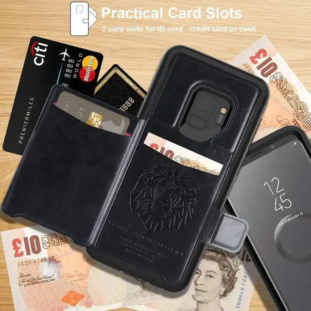 Alt view image 6 of 7 - Galaxy S9 Wallet Case Samsung S9 Wallet Case with Card Holder Slots Shockproof Protective Case for Samsung Galaxy S9 5.8 inch (2018)