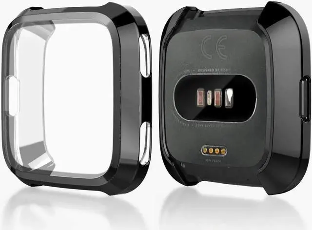 Alt view image 2 of 7 - 2 Pack Screen Protector Case for Fitbit Versa Soft TPU Slim Fit Full Cover Screen Protector Case for Fitbit Versa Smartwatch Bands Accessories