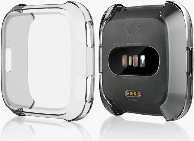 Alt view image 4 of 7 - 2 Pack Screen Protector Case for Fitbit Versa Soft TPU Slim Fit Full Cover Screen Protector Case for Fitbit Versa Smartwatch Bands Accessories
