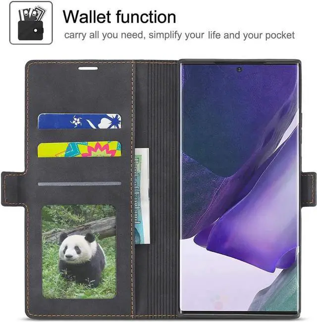 Alt view image 5 of 6 - Samsung Galaxy Note 20 Ultra 5G Case, Premium PU Leather Cover TPU Bumper with Card Holder Kickstand Hidden Magnetic Shockproof Flip Wallet Case for Samsung Galaxy Note 20 Ultra 5G