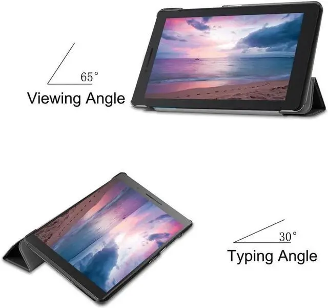 Alt view image 3 of 7 - Protective Case for Lenovo Tab E8 TB-8304F Slim Lightweight Smart Stand Cover Case for Lenovo Tablet 2018 Tab E 8 8 Inch Display Grey