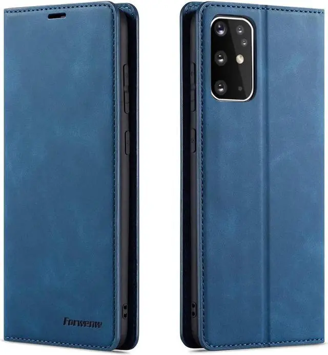 Main image of Case for Samsung Galaxy S20 Plus / S20+ Case Premium PU Leather Cover TPU Bumper with Card Holder Kickstand Hidden Magnetic Adsorption Shockproof Flip Wallet Cover for Galaxy S20 Plus Blue