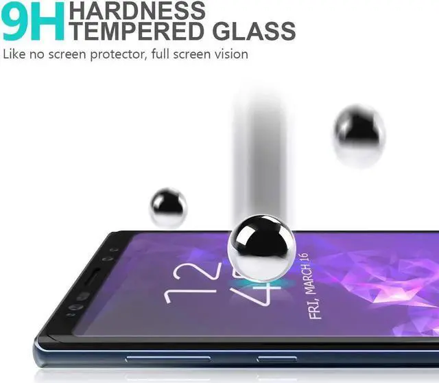 Alt view image 7 of 7 - 2 Packs Samsung Galaxy Note 9 Screen Protector Glass Werleo 3D Curved Full Screen Tempered Glass Screen Protector for Samsung Galaxy Note 9 - Case Friendly
