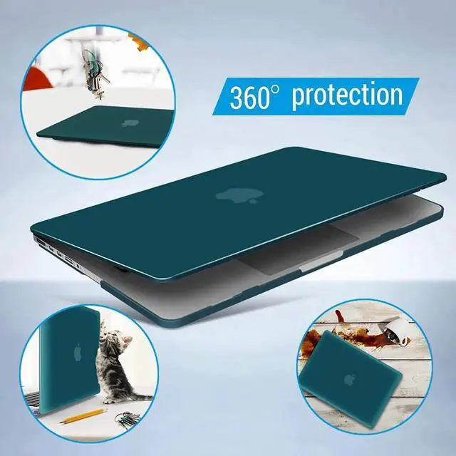 Alt view image 3 of 7 - Compatible with MacBook Pro 13 Inch Retina Case Model A1502 A1425 (Older Version Release 2015 - end 2012), Plastic Hard Shell Case with Keyboard Cover Dark Green