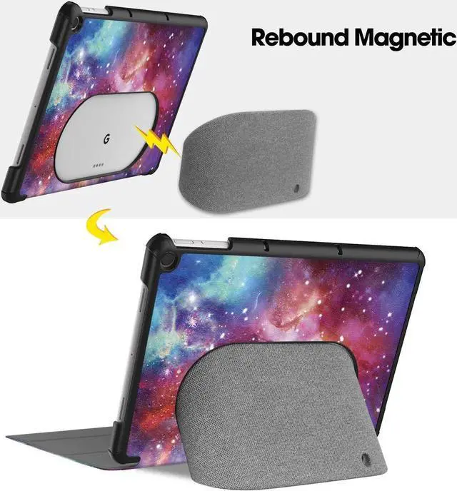 Alt view image 3 of 7 - Google Pixel Tablet Case 11 Inch 2023, Slim Stand Protective Case Smart Folio Cover with 2 in 1 Stylus Pen Starry Night