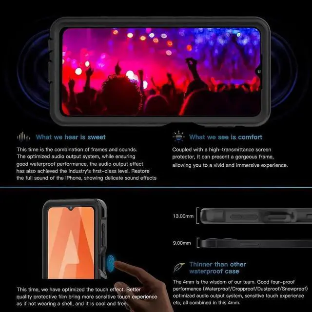 Alt view image 6 of 7 - Samsung Galaxy A32 5G Waterproof Case with Built-in Screen Protector Dustproof Shockproof Drop Proof Case, Rugged Full Body Underwater Protective Cover for Samsung Galaxy A32 5G