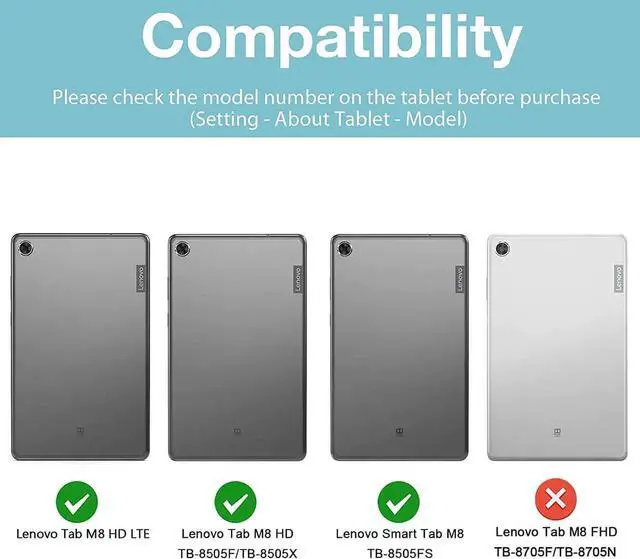 Alt view image 3 of 7 - Case for Lenovo Tab M8 HD / Tab M8 HD LTE / Smart Tab M8 Case, Heavy Duty Impact Resistant Drop Protective Shockproof Cover Multi Viewing Angles Stand Hanle Hand Strap Carrying Shoulder Strap