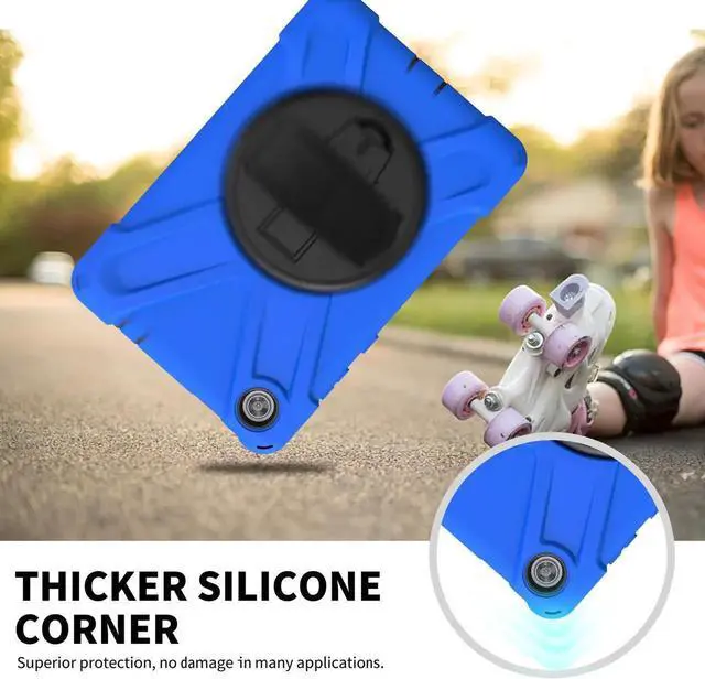 Alt view image 7 of 7 - Case for Lenovo Tab M8 HD / Tab M8 HD LTE / Smart Tab M8 Case, Heavy Duty Impact Resistant Drop Protective Shockproof Cover Multi Viewing Angles Stand Hanle Hand Strap Carrying Shoulder Strap