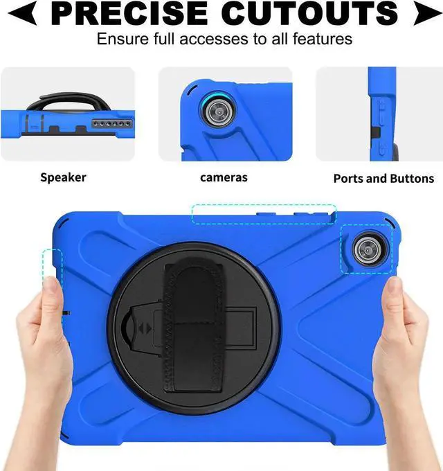 Alt view image 2 of 7 - Case for Lenovo Tab M8 HD / Tab M8 HD LTE / Smart Tab M8 Case, Heavy Duty Impact Resistant Drop Protective Shockproof Cover Multi Viewing Angles Stand Hanle Hand Strap Carrying Shoulder Strap