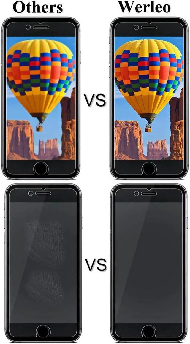 Alt view image 2 of 7 - Apple iPhone 6S Screen Protector Werleo 2 Pack Premium Tempered Glass Screen Protector For Apple iPhone 6 / iPhone 6s 4.7 inch [3D Touch Compatible] 0.26mm Thin Anti-Scratch HD Clear Glass Screen Prot