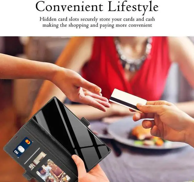 Alt view image 4 of 7 - Galaxy Note 10 Plus Wallet Case Premium Leather Note 10+ Plus Folio Flip Case with Kickstand Card Holder Slots Shockproof Protective Cover for Samsung Galaxy Note 10 Plus 6.8 inch