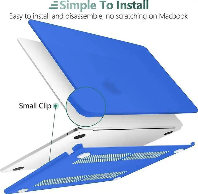 Alt view image 6 of 7 - For MacBook Air 15 inch Case 2023 Release A2941 M2 Chip with Liquid Retina Display Touch ID,Ultra Thin Laptop Plastic Hard Shell Case with Keyboard Skin & Type C Adapter 1 Pack Blue