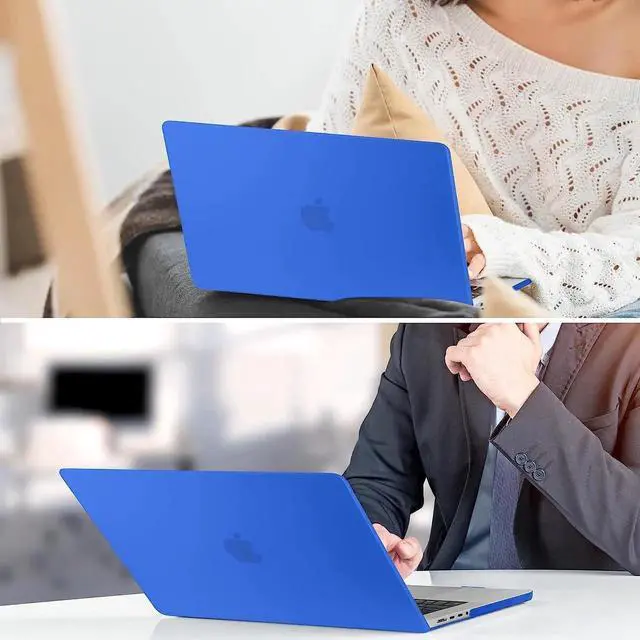 Alt view image 3 of 7 - For MacBook Air 15 inch Case 2023 Release A2941 M2 Chip with Liquid Retina Display Touch ID,Ultra Thin Laptop Plastic Hard Shell Case with Keyboard Skin & Type C Adapter 1 Pack Blue