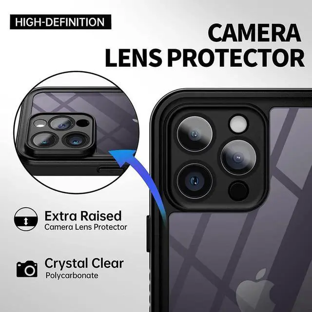 Alt view image 7 of 7 - For Apple iPhone 14 Pro Max Waterproof Case with Built-in Screen Protector IP68 Shockproof Protective Cover For iPhone 14 Pro Max 6.7 inch