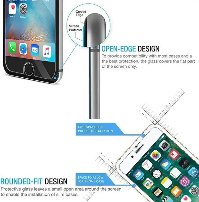 Alt view image 2 of 7 - iPhone 7 Screen Protector,Werleo 2 Pack Tempered Glass Screen Protector For Apple iPhone 7 / iPhone 6 / iPhone 6s 4.7 inch [3D Touch Compatible] 0.26mm Anti-Scratch Ultra Clear Glass Screen Protection