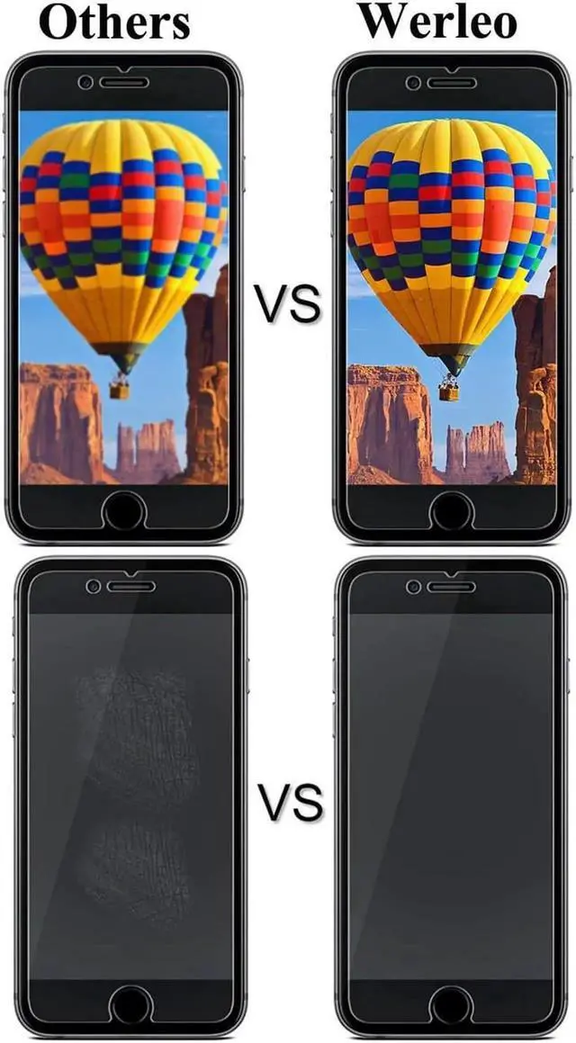 Alt view image 6 of 7 - iPhone 7 Screen Protector,Werleo 2 Pack Tempered Glass Screen Protector For Apple iPhone 7 / iPhone 6 / iPhone 6s 4.7 inch [3D Touch Compatible] 0.26mm Anti-Scratch Ultra Clear Glass Screen Protection