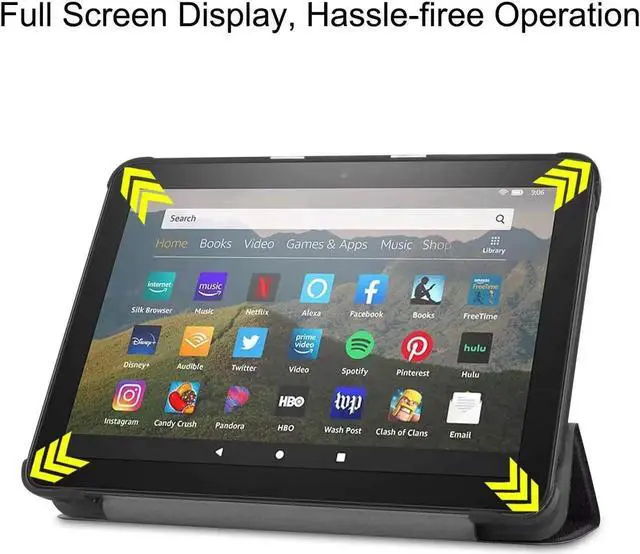 Alt view image 3 of 6 - Case for All-new Fire HD 8 Plus 2020 / Fire HD 8 2020 PU Leather Ultra Slim Case Tri-Fold Cover Protective Tablet Cover for Amazon Fire HD 8 Plus / Fire HD 8 2020 Release