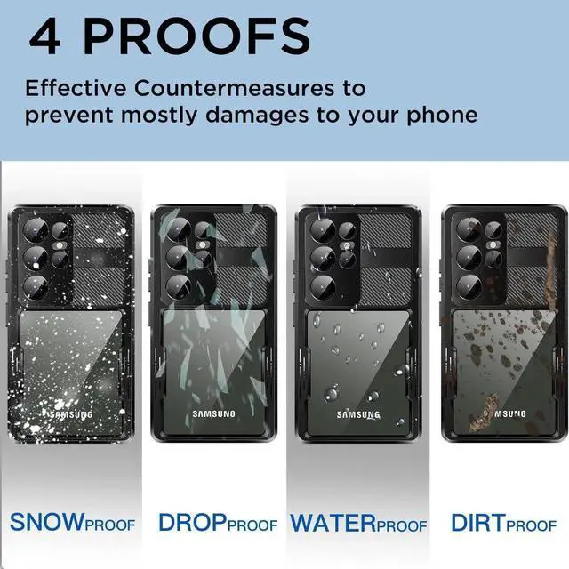 Alt view image 3 of 7 - Compatible for Samsung Galaxy S23 Ultra Case Waterproof with Built-in Lens & Screen Protector Full Body Protective Case for Galaxy S23 Ultra 6.8 inch 2023