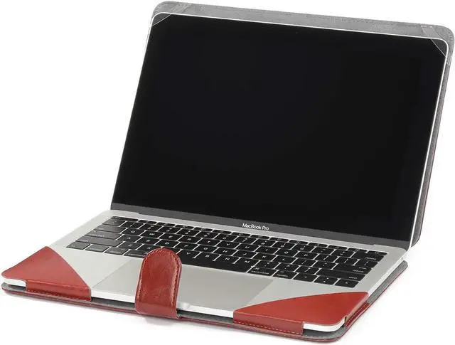 Alt view image 4 of 7 - MacBook Pro 16 inch Case 2019 Release A2141 with Touch Bar & Touch ID Premium PU Leather Book Folio Protective Cover Sleeve with Keyboard Cover