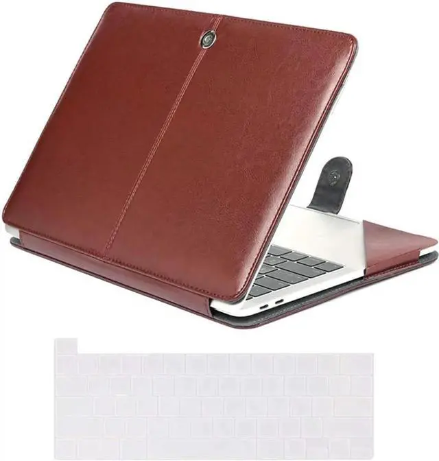 Main image of MacBook Pro 16 inch Case 2019 Release A2141 with Touch Bar & Touch ID Premium PU Leather Book Folio Protective Cover Sleeve with Keyboard Cover