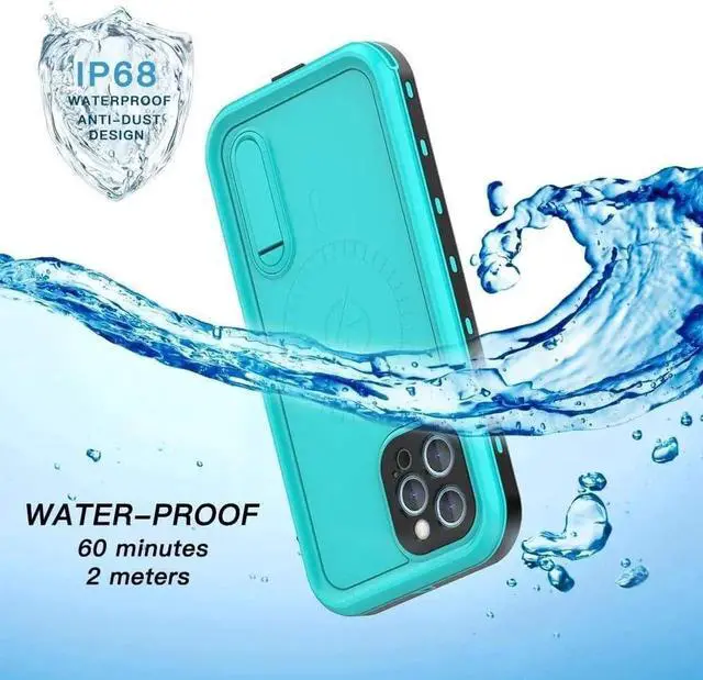Alt view image 4 of 7 - Waterproof Case for iPhone 13 Pro Max with Mag-Safe Charging, Built-in Screen Protector and Kickstand, Magnetic Heavy Duty Shockproof for Apple iPhone 13 Pro Max 5G Blue