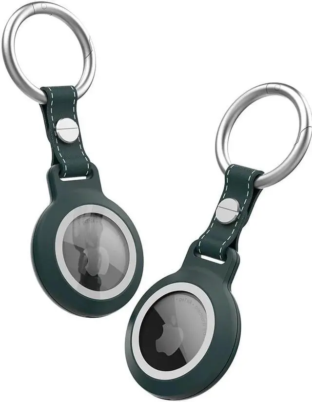 Main image of IP68 Waterproof AirTag Keychain Holder Case, Lightweight, Anti-Scratch, Easy Installation,Soft Full-Body Shockproof Air Tag Holder for Luggage,Keys, Dog Collar Green