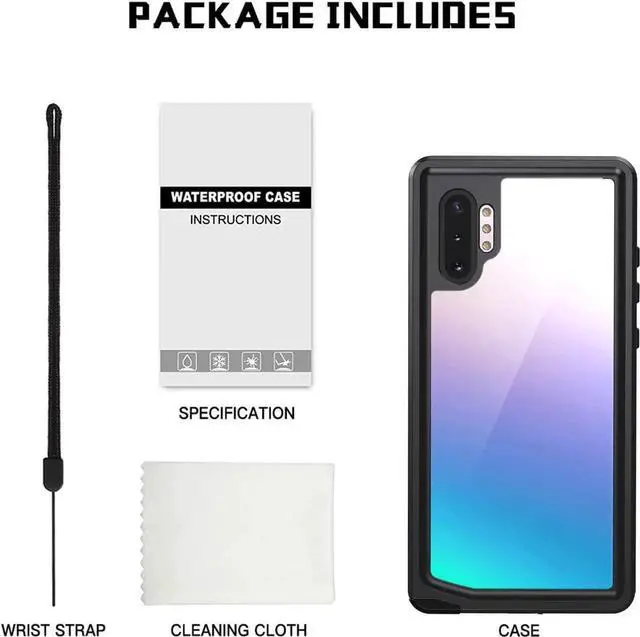 Alt view image 6 of 7 - Galaxy Note 10 Waterproof Case, Dustproof Shockproof Case with Built-in Screen Protector, Full Body Protective Cover for Samsung Galaxy Note 10 6.3 inch 2019