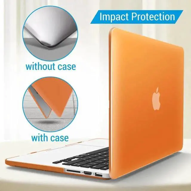 Alt view image 5 of 7 - Compatible with MacBook Pro 13 Inch Case 2015 2014 2013 end 2012 Model A1502 A1425, Hard Shell Case with Keyboard Cover for Old Version Apple Mac Pro Retina 13 Matte Transparent Orange