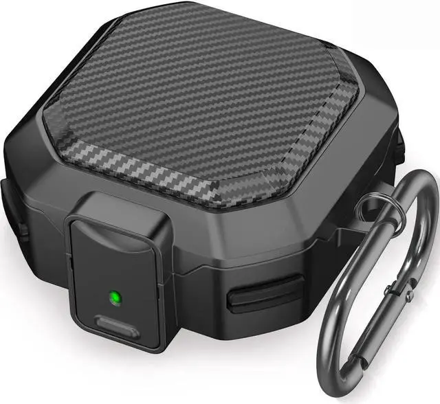 Main image of Armor Cover for Samsung Galaxy Buds 2 Pro Case (2022) /Galaxy Buds Pro Case (2021) /Galaxy Buds 2 Case (2021) /Galaxy Buds Live Case (2020) Case, Shockproof Protective Cover with Keychain Black