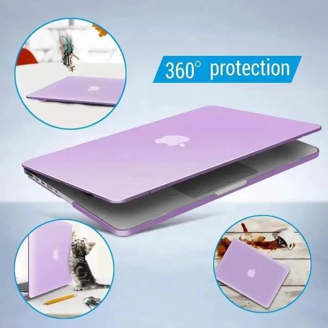 Alt view image 5 of 7 - Compatible with MacBook Pro 13 Inch Case 2015 2014 2013 end 2012 Model A1502 A1425, Hard Shell Case with Keyboard Cover for Old Version Apple Mac Pro Retina 13 Matte Transparent Purple