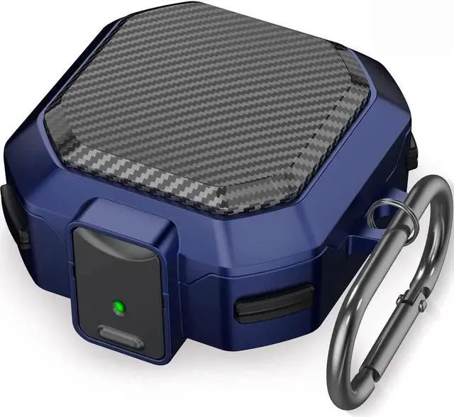 Main image of Armor Cover for Samsung Galaxy Buds 2 Pro Case (2022) /Galaxy Buds Pro Case (2021) /Galaxy Buds 2 Case (2021) /Galaxy Buds Live Case (2020) Case, Shockproof Protective Cover with Keychain Blue