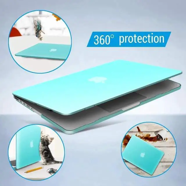 Alt view image 3 of 7 - Compatible with MacBook Pro 13 Inch Case 2015 2014 2013 end 2012 Model A1502 A1425, Hard Shell Case with Keyboard Cover for Old Version Apple Mac Pro Retina 13 Matte Transparent Turquoise
