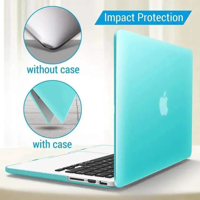 Alt view image 2 of 7 - Compatible with MacBook Pro 13 Inch Case 2015 2014 2013 end 2012 Model A1502 A1425, Hard Shell Case with Keyboard Cover for Old Version Apple Mac Pro Retina 13 Matte Transparent Turquoise