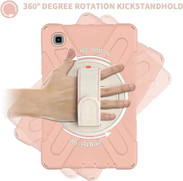 Alt view image 5 of 7 - Galaxy Tab A7 Lite Case, Heavy Duty Rugged Shockproof Case with Adjustable Hand Strap, Carrying Shoulder Strap, Rotating Kickstand for Samsung galaxy Tab A7 Lite 8.7 inch 2021 Model SM-T220 SM-T225