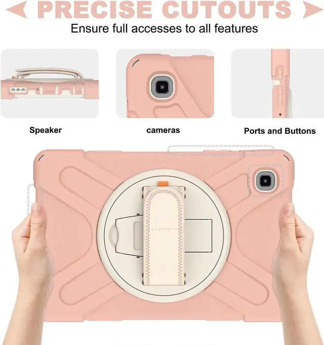 Alt view image 6 of 7 - Galaxy Tab A7 Lite Case, Heavy Duty Rugged Shockproof Case with Adjustable Hand Strap, Carrying Shoulder Strap, Rotating Kickstand for Samsung galaxy Tab A7 Lite 8.7 inch 2021 Model SM-T220 SM-T225