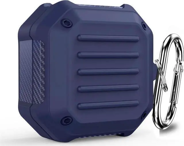 Main image of Armor Cover for Samsung Galaxy Buds 2 Pro Case/Galaxy Bus Pro Case/Galaxy Buds 2 Skin/Galaxy Buds Live with Lock, Shockproof Protective Cover Cases with Keychain Blue