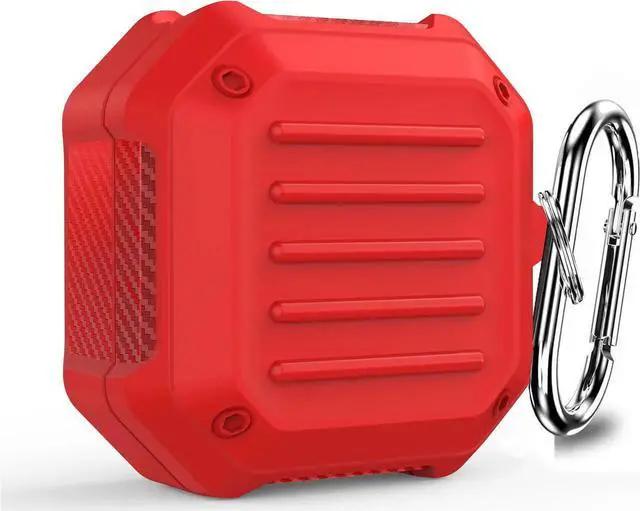 Main image of Armor Cover for Samsung Galaxy Buds 2 Pro Case/Galaxy Bus Pro Case/Galaxy Buds 2 Skin/Galaxy Buds Live with Lock, Shockproof Protective Cover Cases with Keychain Red