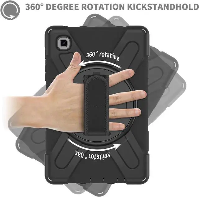 Alt view image 7 of 7 - Galaxy Tab A7 Lite Case, Heavy Duty Rugged Shockproof Case with Adjustable Hand Strap, Carrying Shoulder Strap, Rotating Kickstand for Samsung galaxy Tab A7 Lite 8.7 inch 2021 Model SM-T220 SM-T225