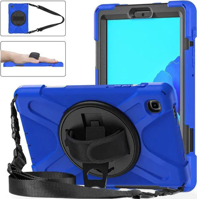 Main image of Galaxy Tab A7 Lite Case, Heavy Duty Rugged Shockproof Case with Adjustable Hand Strap, Carrying Shoulder Strap, Rotating Kickstand for Samsung galaxy Tab A7 Lite 8.7 inch 2021 Model SM-T220 SM-T225