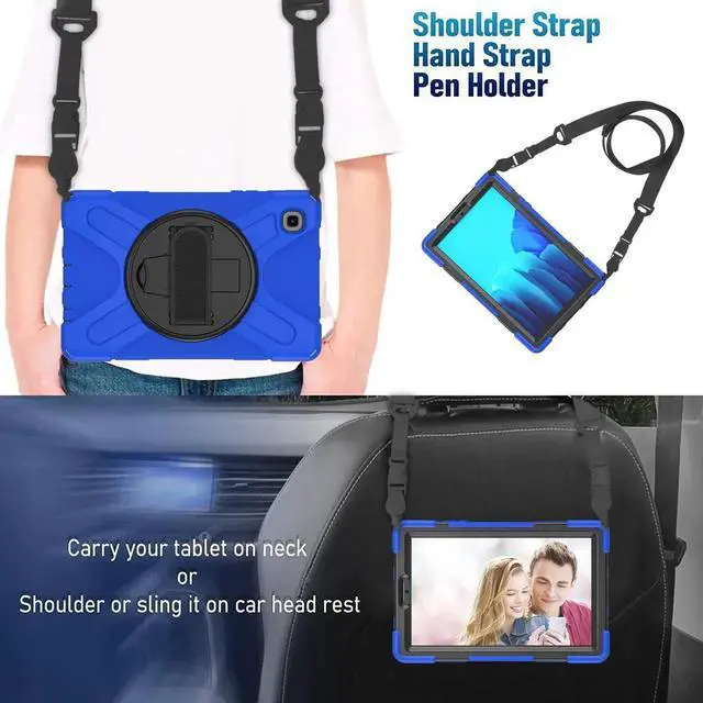 Alt view image 2 of 6 - Galaxy Tab A7 Lite Case, Heavy Duty Rugged Shockproof Case with Adjustable Hand Strap, Carrying Shoulder Strap, Rotating Kickstand for Samsung galaxy Tab A7 Lite 8.7 inch 2021 Model SM-T220 SM-T225