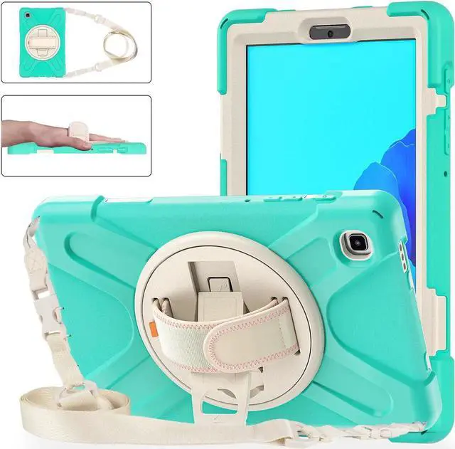 Main image of Galaxy Tab A7 Lite Case, Heavy Duty Rugged Shockproof Case with Adjustable Hand Strap, Carrying Shoulder Strap, Rotating Kickstand for Samsung galaxy Tab A7 Lite 8.7 inch 2021 Model SM-T220 SM-T225