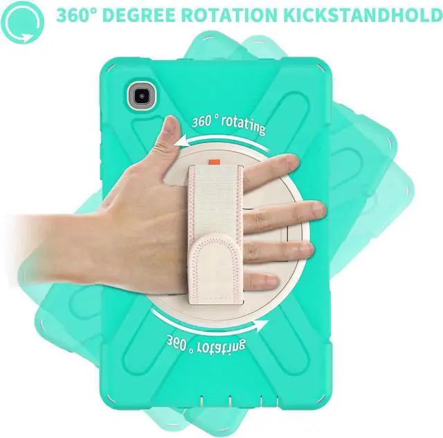 Alt view image 4 of 7 - Galaxy Tab A7 Lite Case, Heavy Duty Rugged Shockproof Case with Adjustable Hand Strap, Carrying Shoulder Strap, Rotating Kickstand for Samsung galaxy Tab A7 Lite 8.7 inch 2021 Model SM-T220 SM-T225