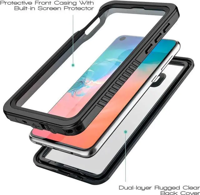 Alt view image 2 of 7 - For Samsung Galaxy S10E Waterproof Case, Underwater Snowproof Dirtproof Shockproof Full Body Cover Waterproof Case for Samsung Galaxy S10E 5.8 inch
