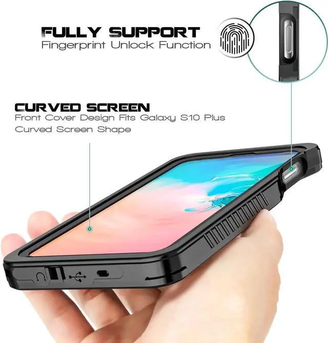 Alt view image 4 of 7 - For Samsung Galaxy S10E Waterproof Case, Underwater Snowproof Dirtproof Shockproof Full Body Cover Waterproof Case for Samsung Galaxy S10E 5.8 inch