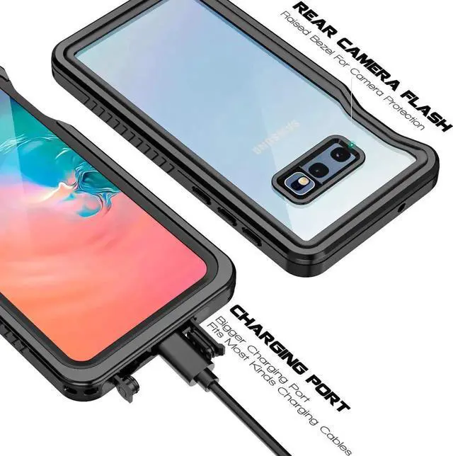 Alt view image 5 of 7 - For Samsung Galaxy S10E Waterproof Case, Underwater Snowproof Dirtproof Shockproof Full Body Cover Waterproof Case for Samsung Galaxy S10E 5.8 inch