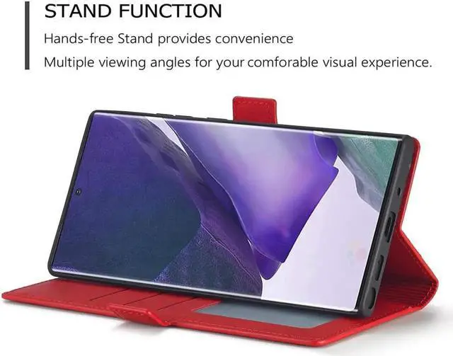 Alt view image 3 of 6 - Samsung Galaxy Note 20 5G Case Premium PU Leather Cover TPU Bumper with Card Holder Kickstand Hidden Magnetic Adsorption Shockproof Flip Wallet Case for Samsung Galaxy Note 20 5G