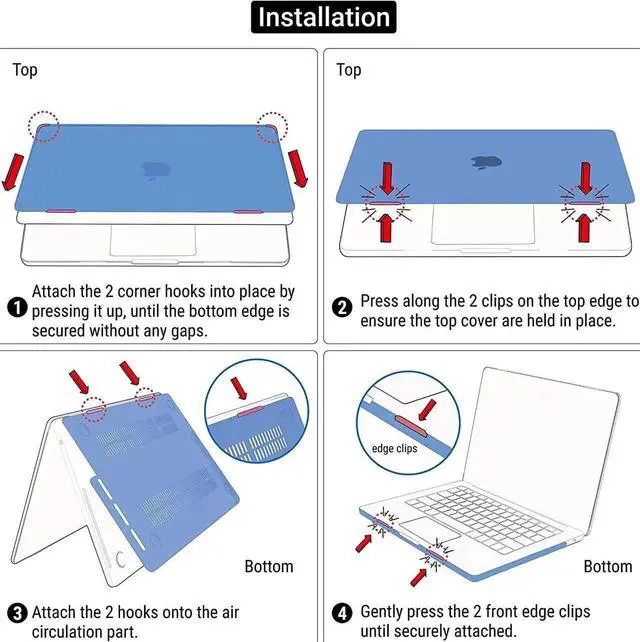 Alt view image 4 of 7 - Compatible with 2022 M2 MacBook Pro 13 Inch Case 2021 2020 M1 A2338 A2289 A2251 A2159 A1989 A1706 A1708, Hard Shell Case & Keyboard Cover for Mac Pro 13 Touch Bar Crystal Clear